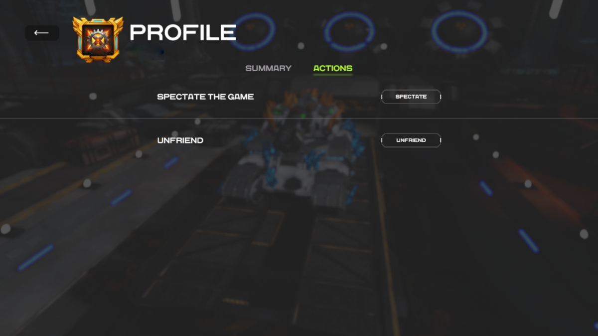 Profile actions